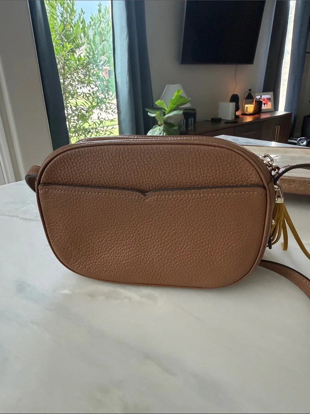 kate spade mustard suede and brown leather crossbody bag